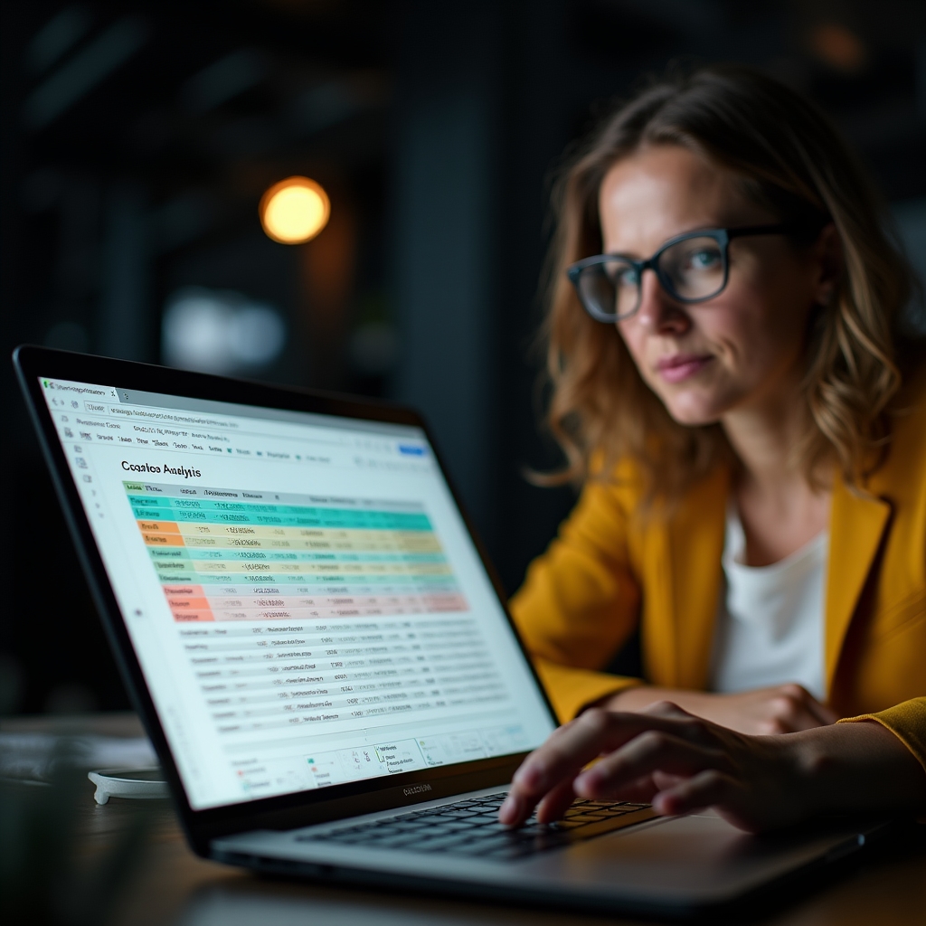 Когортный анализ на экране ноутбука в Google Sheets